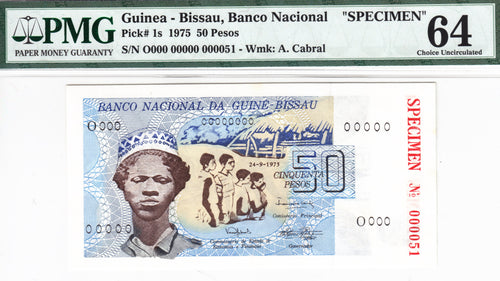 Guinea-Bissau / P-01s / 50 Pesos / 24.09.1975 / SPECIMEN