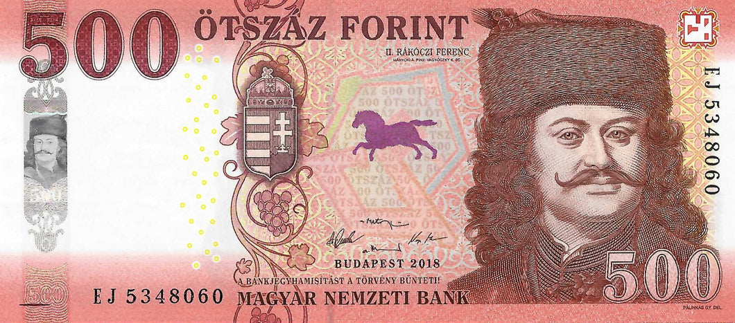 Hungary P-202 500 Forint 2018