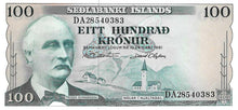 Iceland P-44a 100 Kronur L 1961