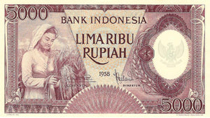 Indonesia P-64 5'000 Rupiah 1958