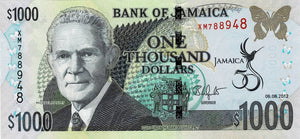 Jamaica P-92 1000 Dollars 06.08.2012