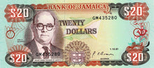 Jamaica P-72d 20 Dollars 01.10.1991
