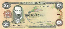 Jamaica P-69e 2 Dollars 01.02.1993