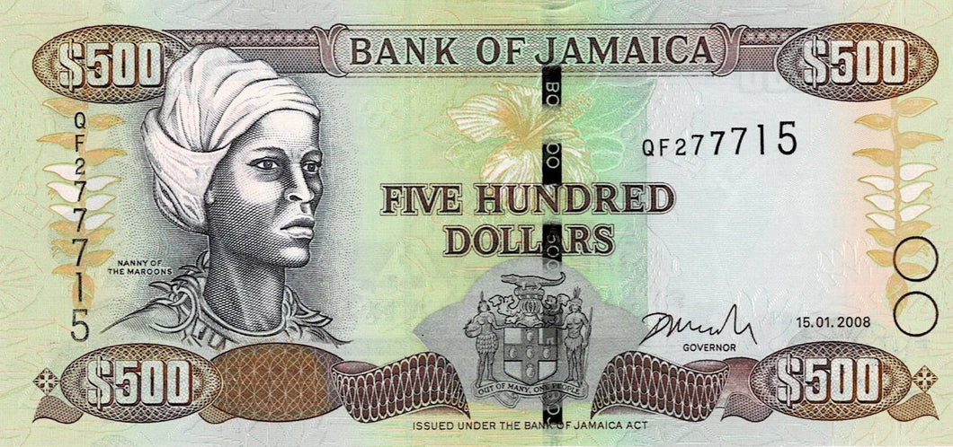 Jamaica P-85f 500 Dollars 15.01.2008