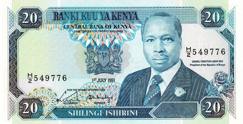 Kenya P-25d 20 Shillings 01.07.1991