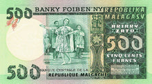 Madagascar / P-064a / 500 Francs = 100 Ariary / ND (1974-75)