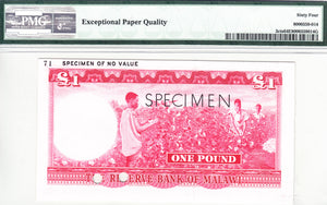 Malawi / P-03cts / 1 Pound / L.1964 / SPECIMEN