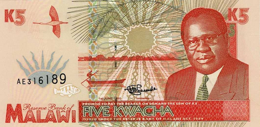 Malawi P-30 5 Kwacha 01.06.1995