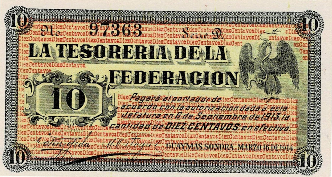 Mexico P-S1058 10 Centavos 16.03.1914