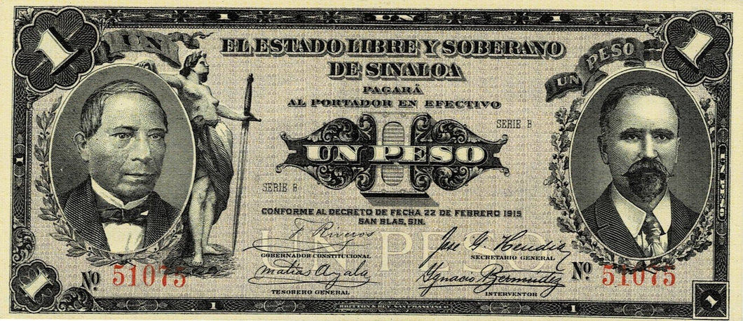 Mexico P-S1043a 1 Peso 22.02.1915
