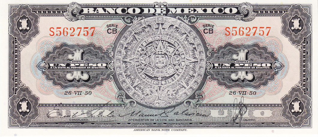 Mexico / P-046b / 1 Peso / 26.07.1950