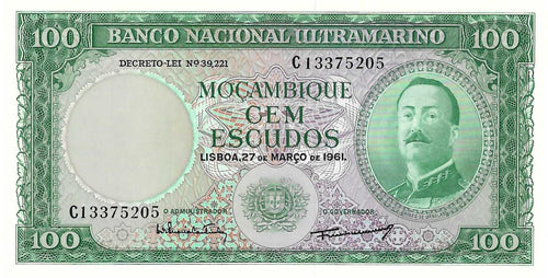 Mozambique P-109b 100 Escudos 27.03.1961