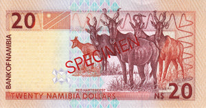 Namibia / P-05s / 20 Namibia Dollars / ND (1996) / SPECIMEN