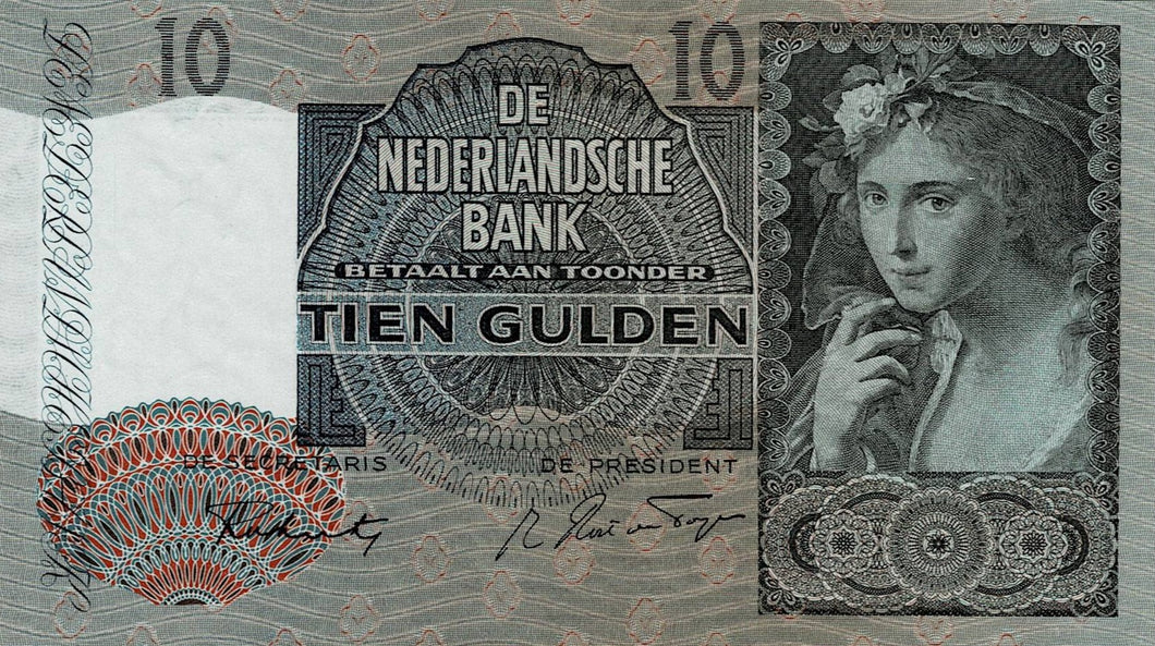 Netherlands P-56b 10 Gulden 16.04.1942