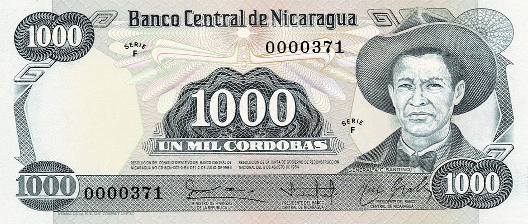 Nicaaragua P-143 1000 Cordobas L 1984 (1985)