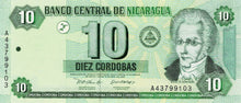 Nicaragua P-191 10 Cordobas 2002