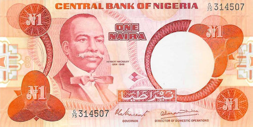 Nigeria P-19a 1 Naira ND (1979-84)