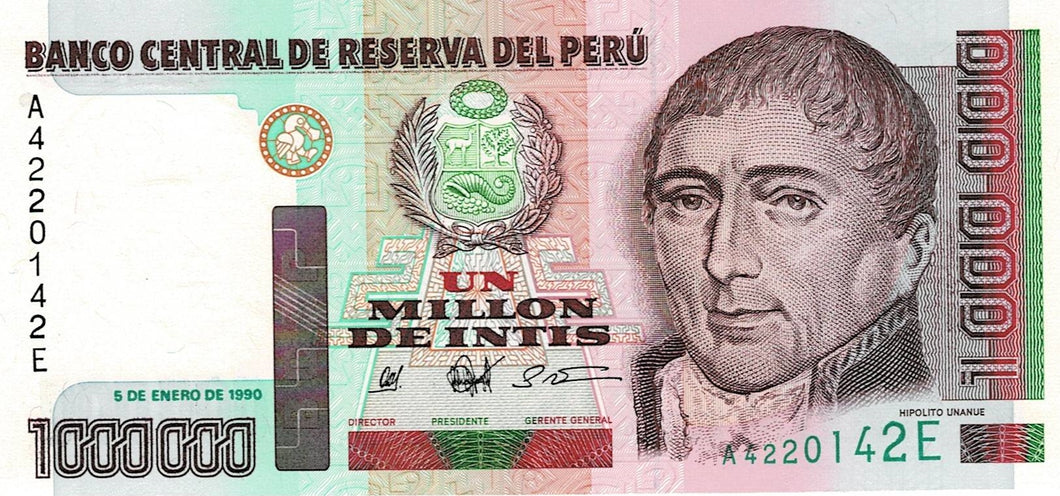Peru P-148 1'000'000 Intis 05.01.1990