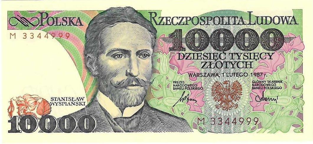 Poland P-151a  10'000 Zlotych 01.02.1987