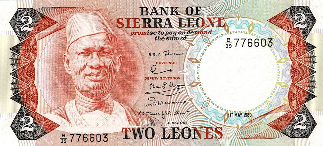 Sierra Leone P-6c 2 Leones 01.05.1980