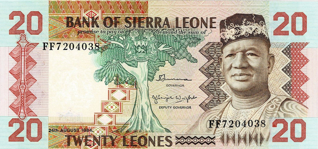 Sierra Leone P-14b 20 Leones 24.08.1984