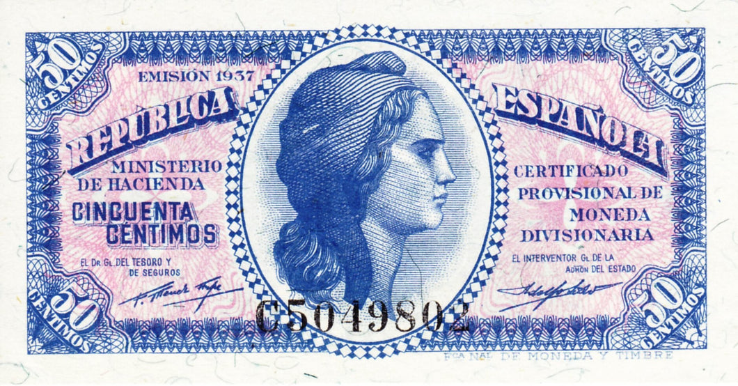 Spain / P-093 / 50 Centimos / 1937
