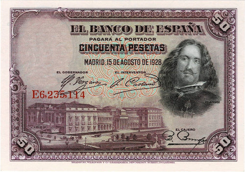 Spain P-75b 50 Pesetas 15.08.1928