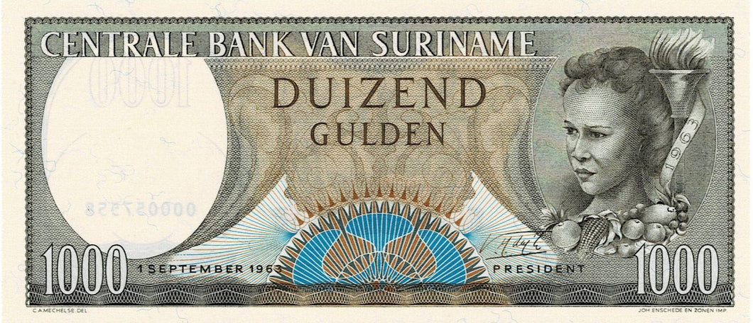 Suriname P-124 1000 Gulden 01.09.1963