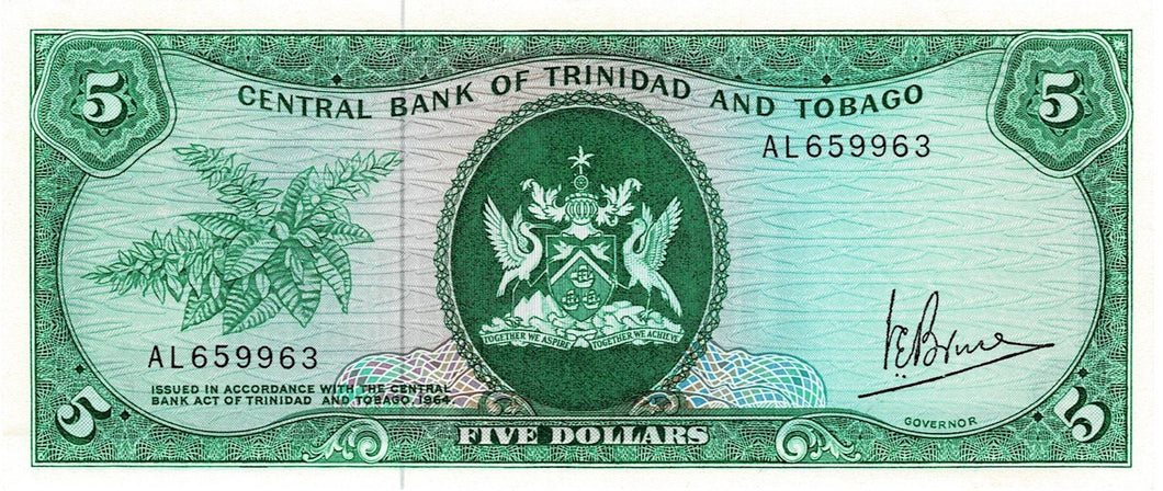 Trinidad and Tobago P-31a 5 Dollars L 1964 (1977)