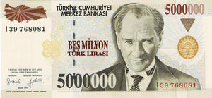 Turkey P-210b 5'000'000 Lira L 1970 (1997)