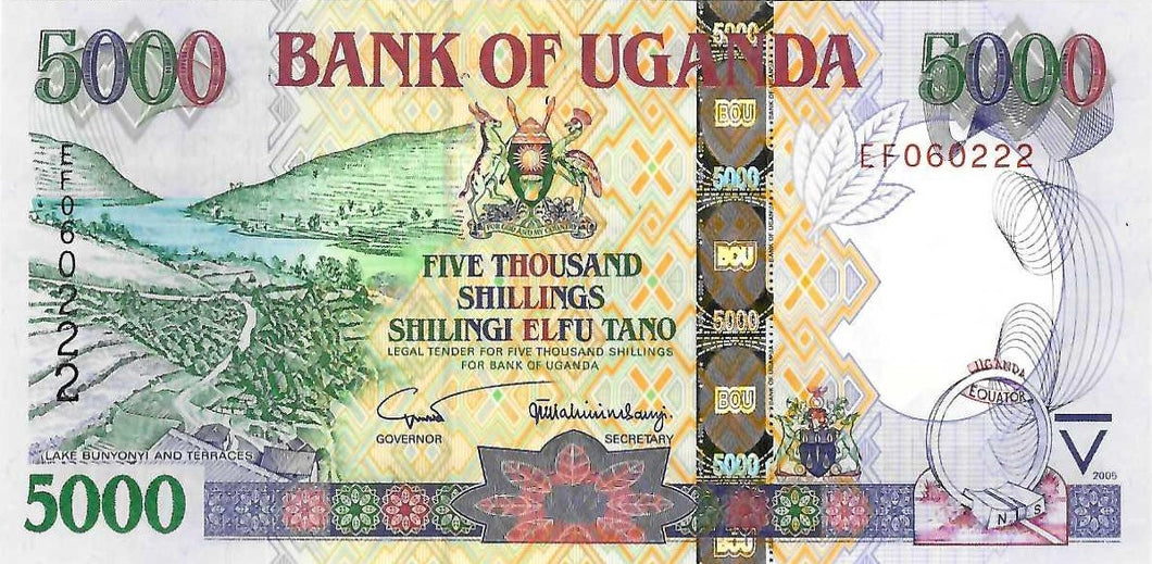 Uganda P-44b 5'000 Shillings 2005