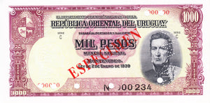 Uruguay P-41s 1000 Pesos L 1939
