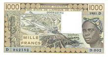 West African States P-406Db 1000 Francs 1981