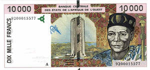 West African States P-114Aa 10'000 Francs (19)92