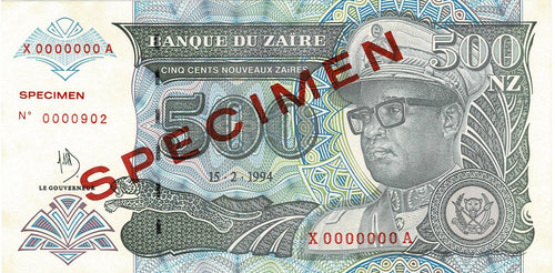 Zaire P-63s 500 Nouveaux Zaires 15.02.1994
