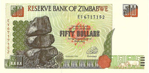 Zimbabwe P-8a 50 Dollars 1994