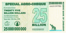 Zimbabwe P-62 25 Billion Dollars 15.05.2008
