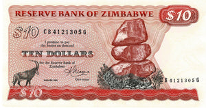 Zimbabwe P-3d 10 Dollars 1983