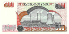 Zimbabwe / P-10 / 500 Dollars / 2001